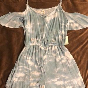Blue/White Tie Dye Romper